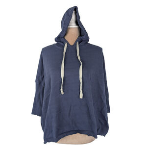 MERSEA Catalina Hoodie Sweater Pullover Travel Relaxed Boxy Blue One Size